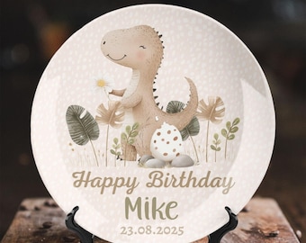 Set Regalo Tazza E Sottobicchiere Personalizzato MakeThisMine – Dinosauri Colorati Con Nome – 10 Oz – Ceramica Lucida