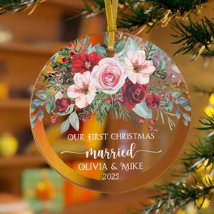 Newlywed Gift First Christmas Married Ornament Couple Ornament Wedding Gift Personalized  Custom Love Keepsake Mr and Mrs Marriage Gift