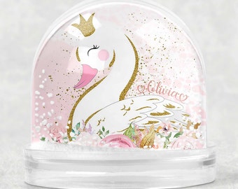 Princess Swan Snow Globe, Soft Nursery Decor for Kids Room