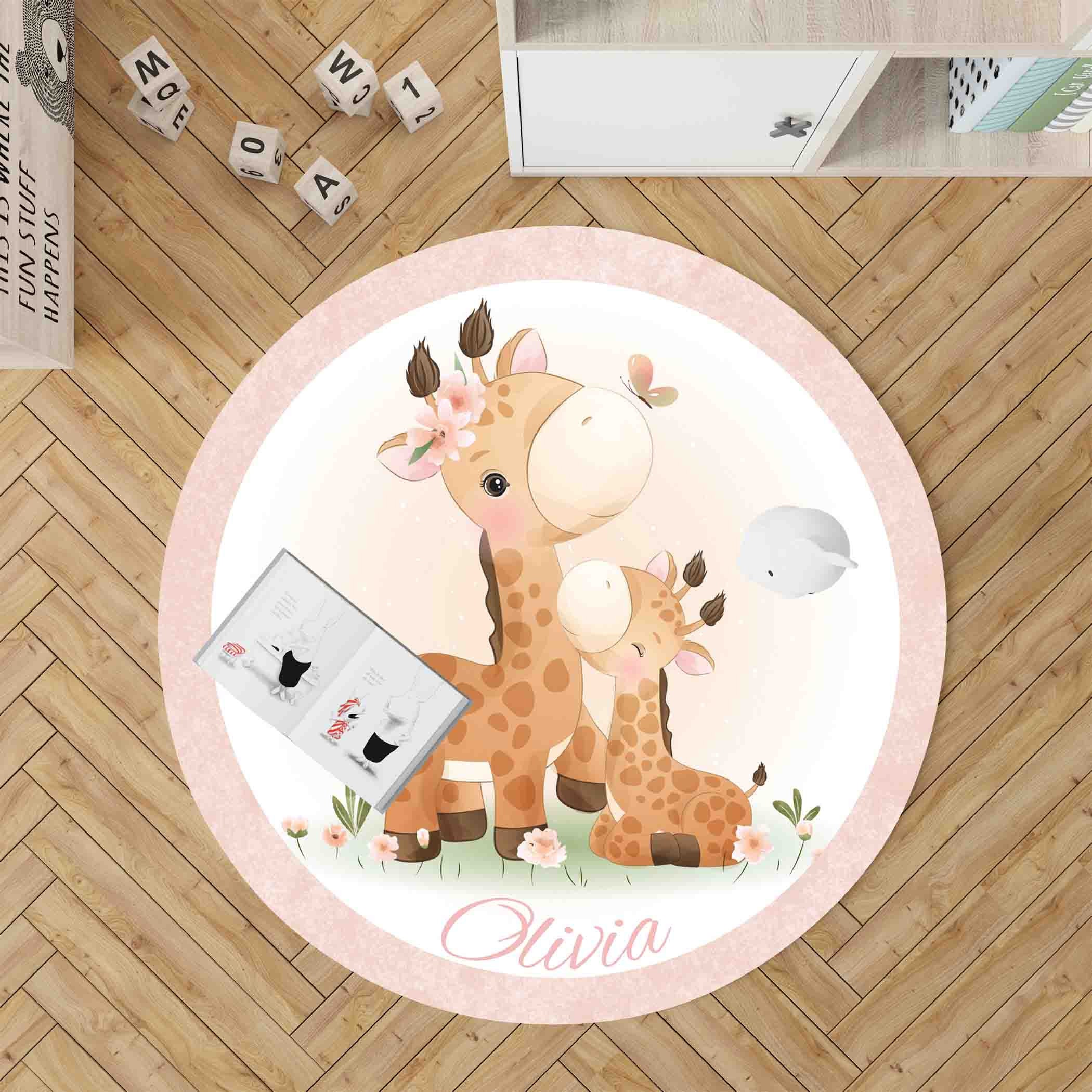 Custom Rugs For Baby Personalized Giraffe Nursery Rug, Baby Shower Decor - Etsy