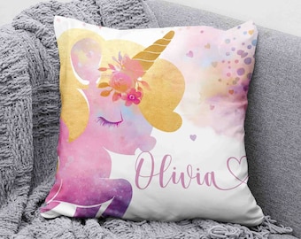 Personalized Unicorn Pillow, Toddler Nursery Decor, Baby Shower Gift