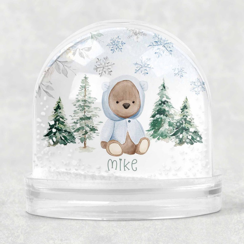 Baby Bear Winter Snow Globe Nursery Gift Kids Christmas Gift Etsy