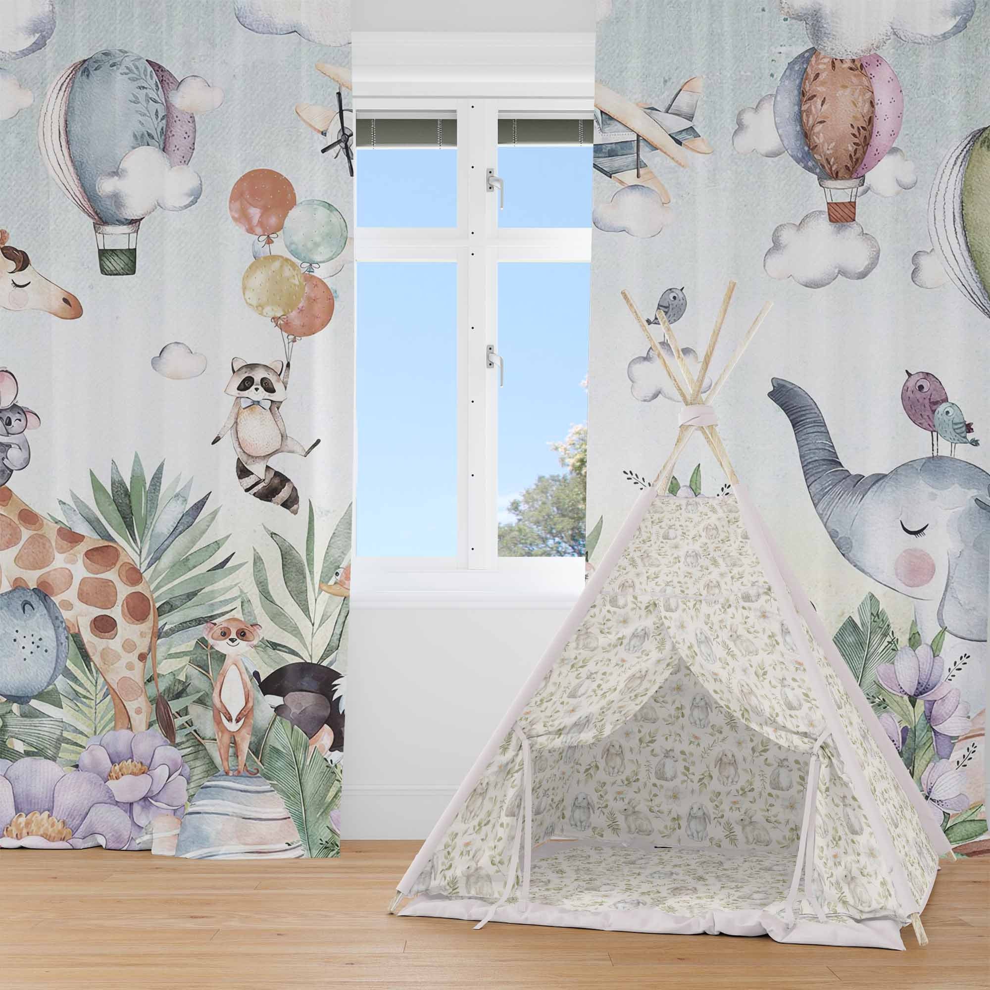 Tende Oscuranti Con Stampa Cucciolo – 2 Pannelli 66x90 Pollici – Per Cameretta Bambini – Morbido Velluto