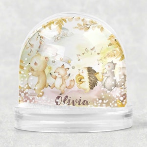 Musical Animal Snow Globe Nursery Gift Kids Christmas Gift For Newborn Baby Shower Gift New Baby Girl Boys Room Decor Back To School Present