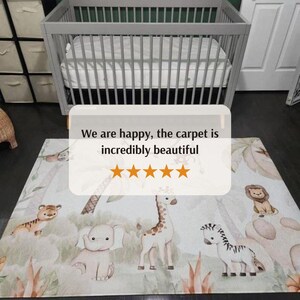 Personalized Ballerina Elephant Rug, Floral Nursery Carpet image 17