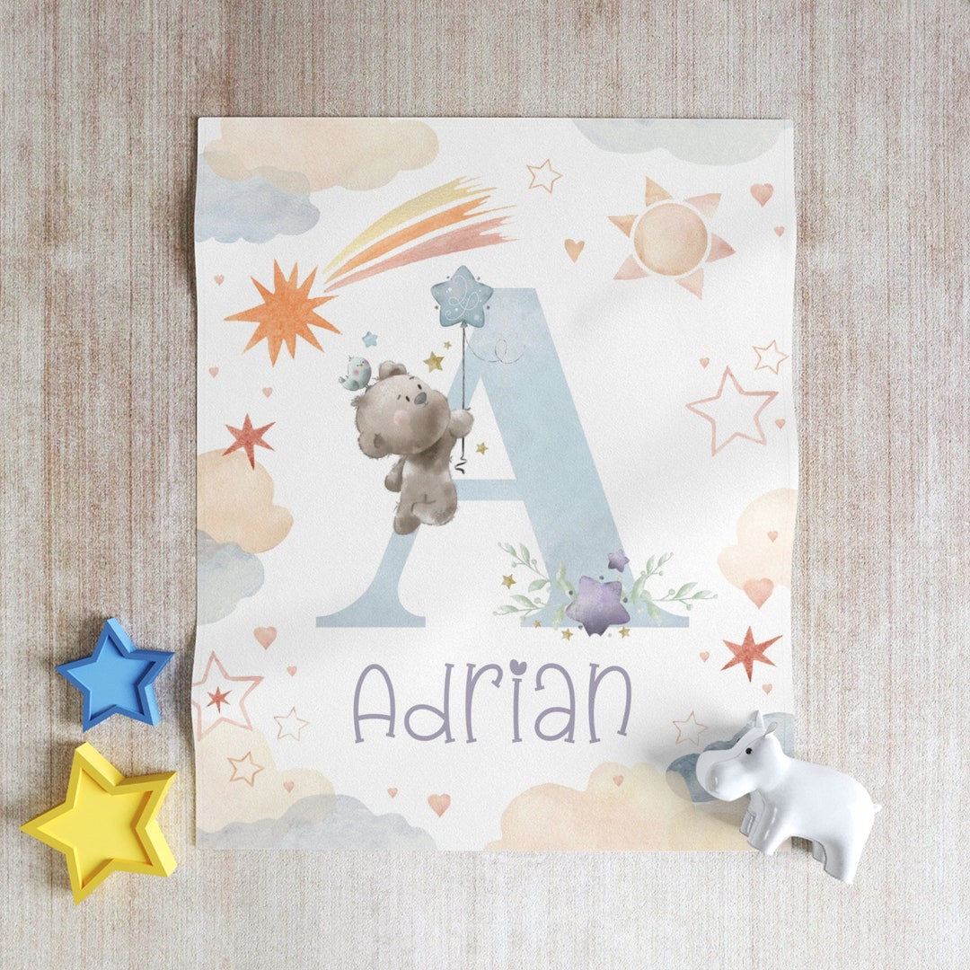 Custom Alphabet Baby Blanket Animal Alphabet Nursery Blanket - Etsy