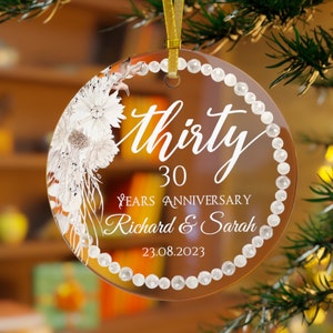30th Anniversary Ornament Personalized Wedding Thirty Anniversary Keepsake Parents Anniversary Gift Grandparents Golden Anniversary Present