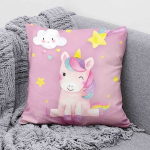 Cojín de unicornio bebé, almohada linda de la guardería del pequeño unicornio, regalo de decoración de la habitación de los niños de la niña pequeña para el regalo de cumpleaños del niño del baby shower recién nacido