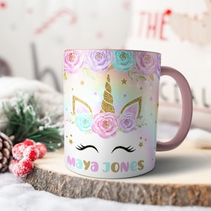 Little Unicorn Mug Custom Name Coffee Mug Personalised Mug For Kids Tea Cup Kids Birthday Gift Children Mug Back To School Gift For Girls