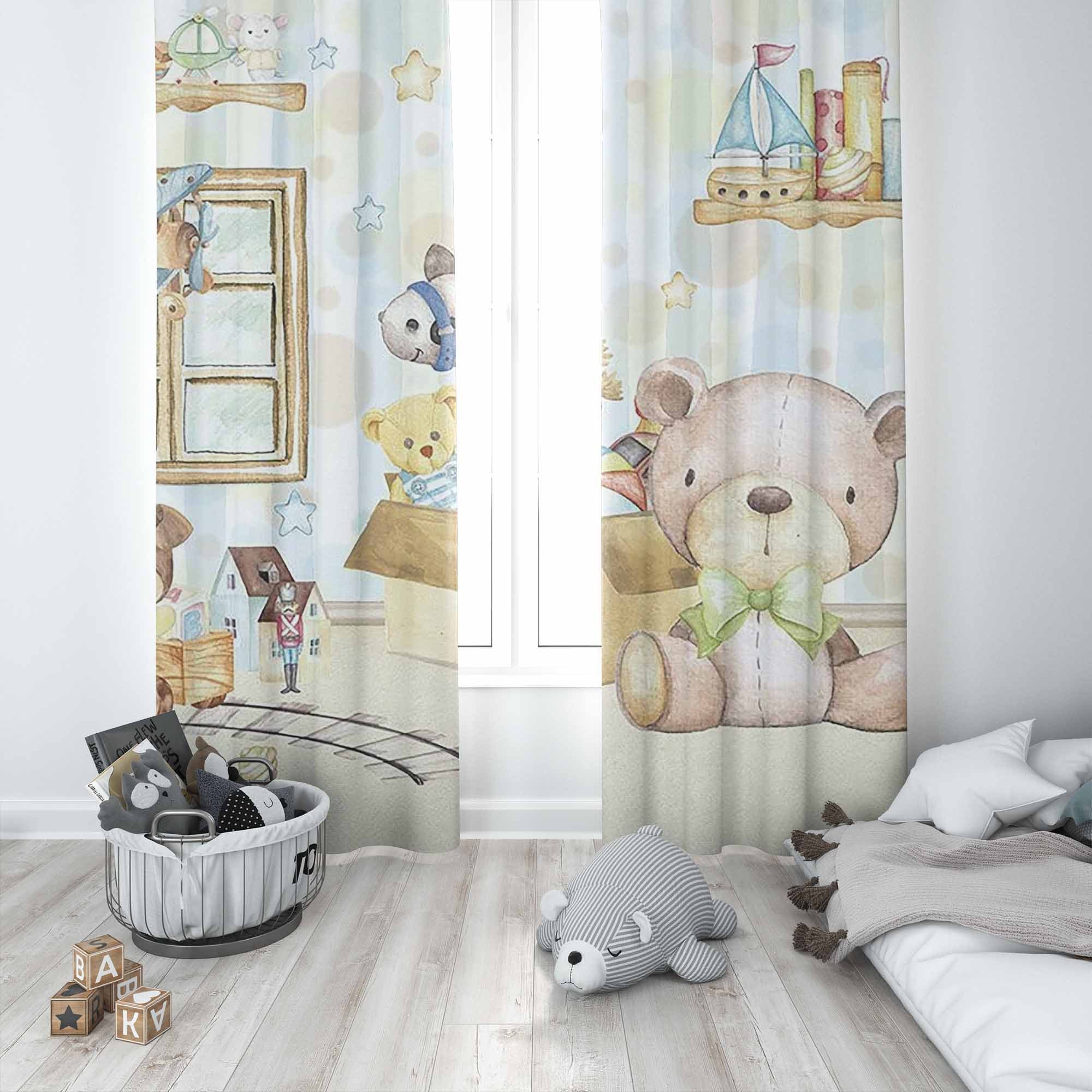 Teddy Bear Blackout Curtains, Nursery Bedroom Decor (50