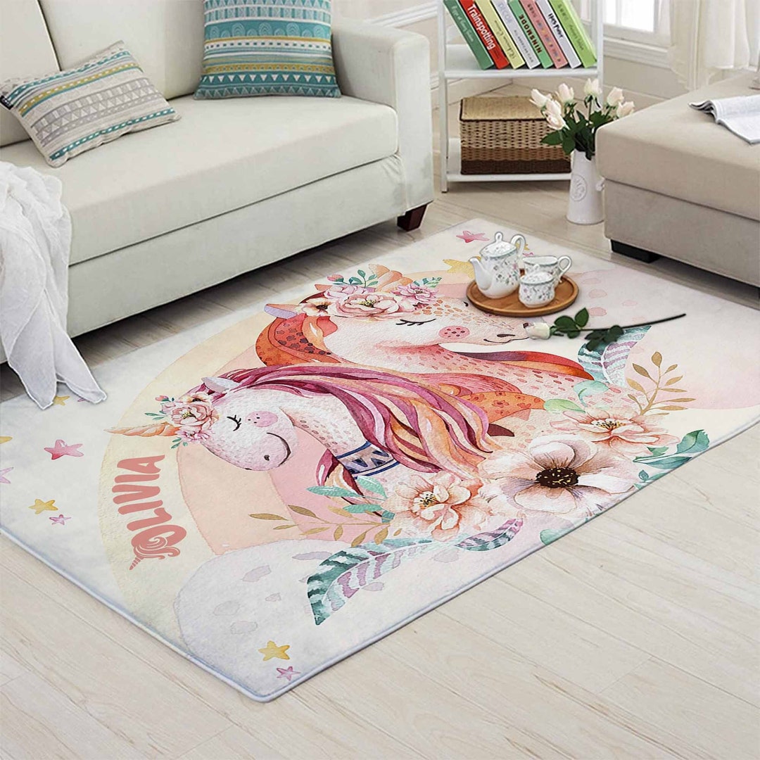 Unicorn Nursery Rug, Mom and Baby, Custom Playroom Mat - Etsy