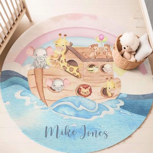 Arche Noah Tier Teppich, Kinderzimmer Arche Noah Teppich, Safari Tiere Teppich, Babyzimmer Dekor, Baby Taufe Geschenk, Kinder Geburtstagsgeschenk