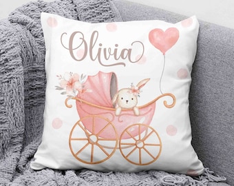Cojín personalizado de conejito, regalo para baby shower, cojín decorativo para la habitación del bebé.
