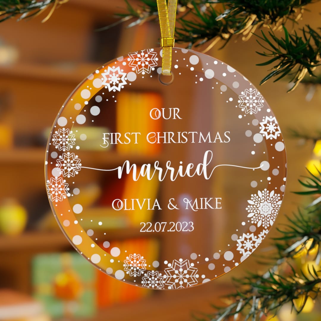 Our First Christmas Married Ornament Wedding Gift Mr and Mrs Keepsake ...