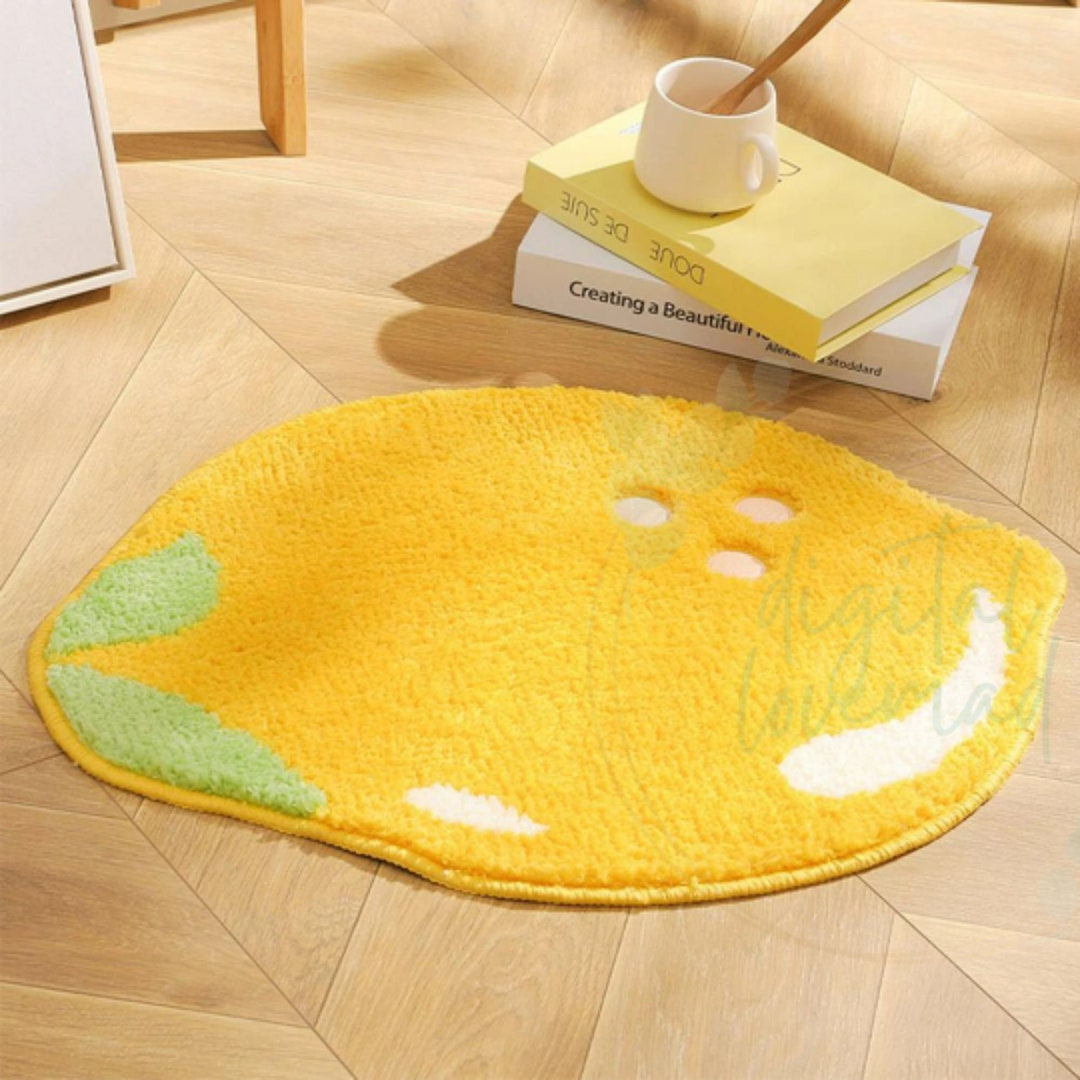 Lemon Rug Fruit Carpet Area Rug Bedside Rugs Kitchen Mat Bath Etsy