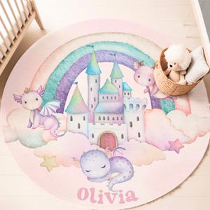Baby Drachen Kinderzimmer Teppich Regenbogen Baby Mädchen Zimmer Dekor Fliegender Drache Teppich Personalisierte Baby Shower Geschenk Kinderzimmer Spielmatte Zurück in der Schule
