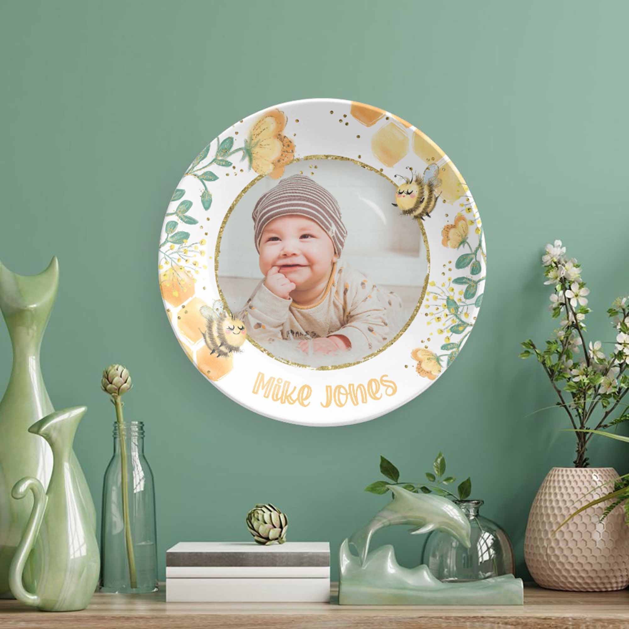 Ornamento Personalizzato In Ceramica 7 Cm | Crea Il Tuo Regalo Con Foto E Testo | Inclusi Corda Oro E Sacchetto Regalo