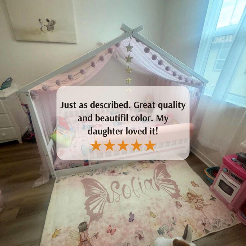 Personalized Ballerina Elephant Rug, Floral Nursery Carpet image 14