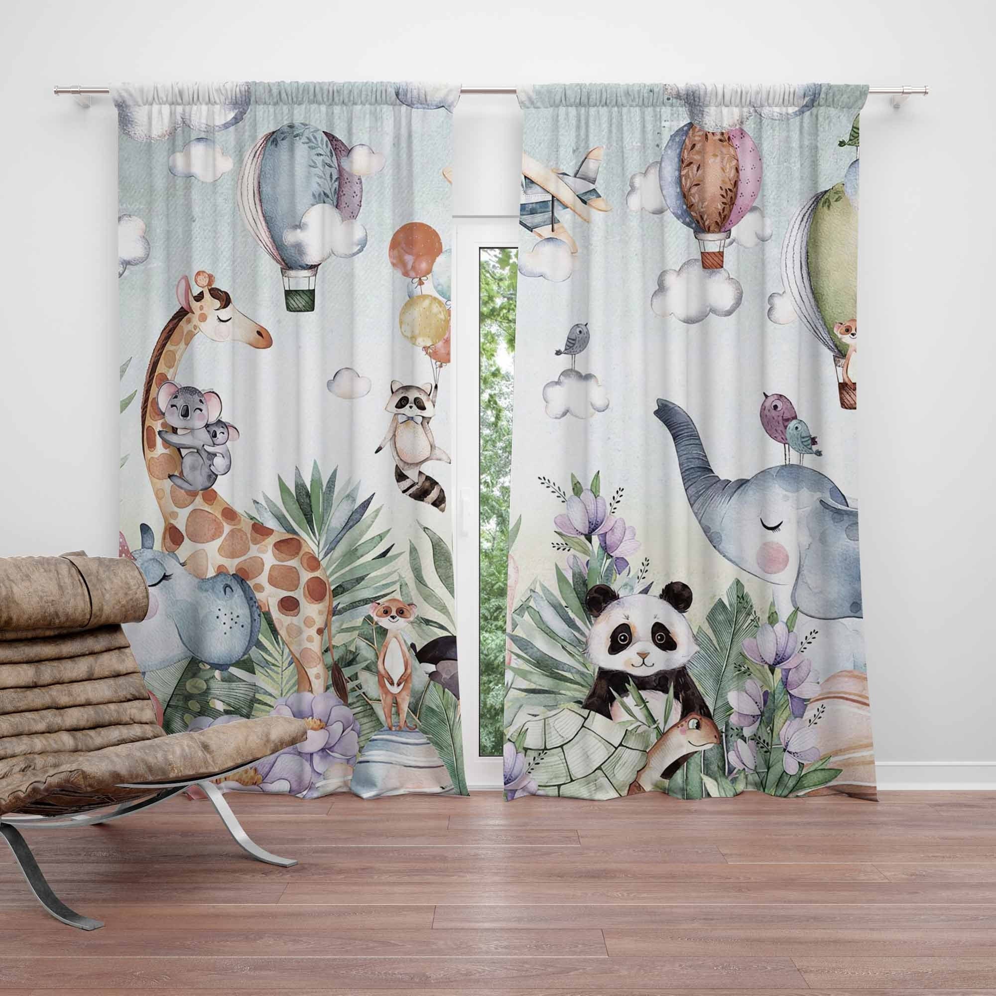 Tenda per finestra con stampa di cane, per bambini, ragazzi, ragazze, adulti, 3D a tema animale, tende oscuranti, con grazioso motivo cucciolo di cane, decorazione per la camera 2 pannelli, W66 x