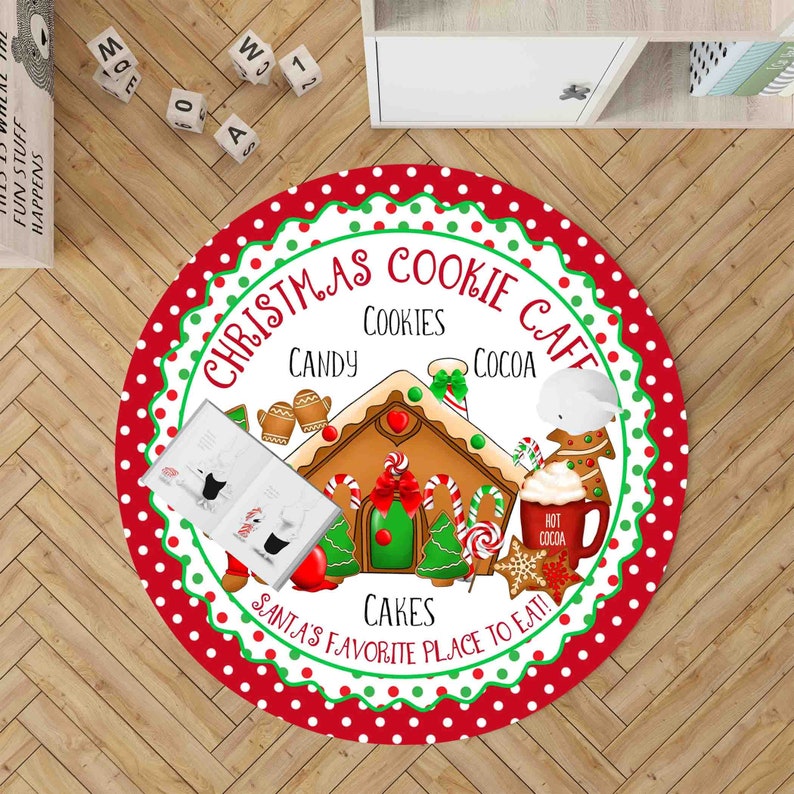 Round Gingerbread Rug Christmas Cookie Rug, Winter Gingerbread Mat, Round Nursery Decor - Etsy