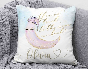 Moon Phase Pillow, Lunar Moon Nursery Cushion, Night Sky Baby Girl Room Decor, Gift for Newborn, Baby Shower Gift, Kids Birthday Gift