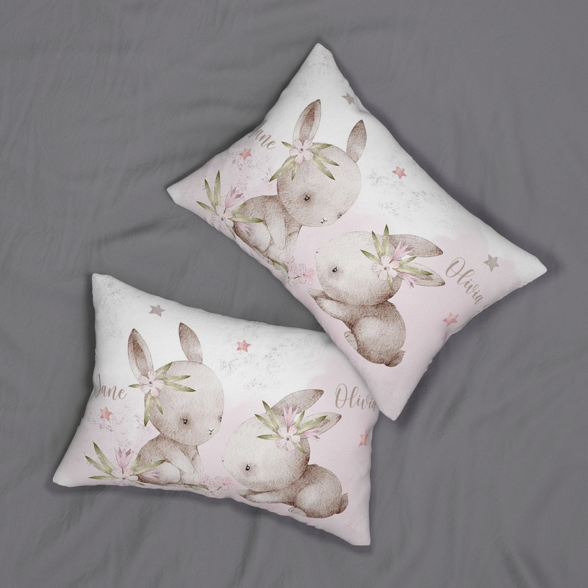 Little Bunny Pillow Baby Rabbit Cushion Animal Nursery Pillow