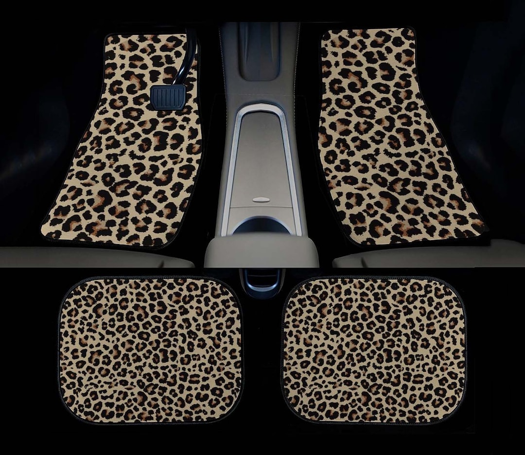 Leopard Car Matsanimal Leopard Car Matsfoot Mats Set/personalized Car Matscustomizable Mats