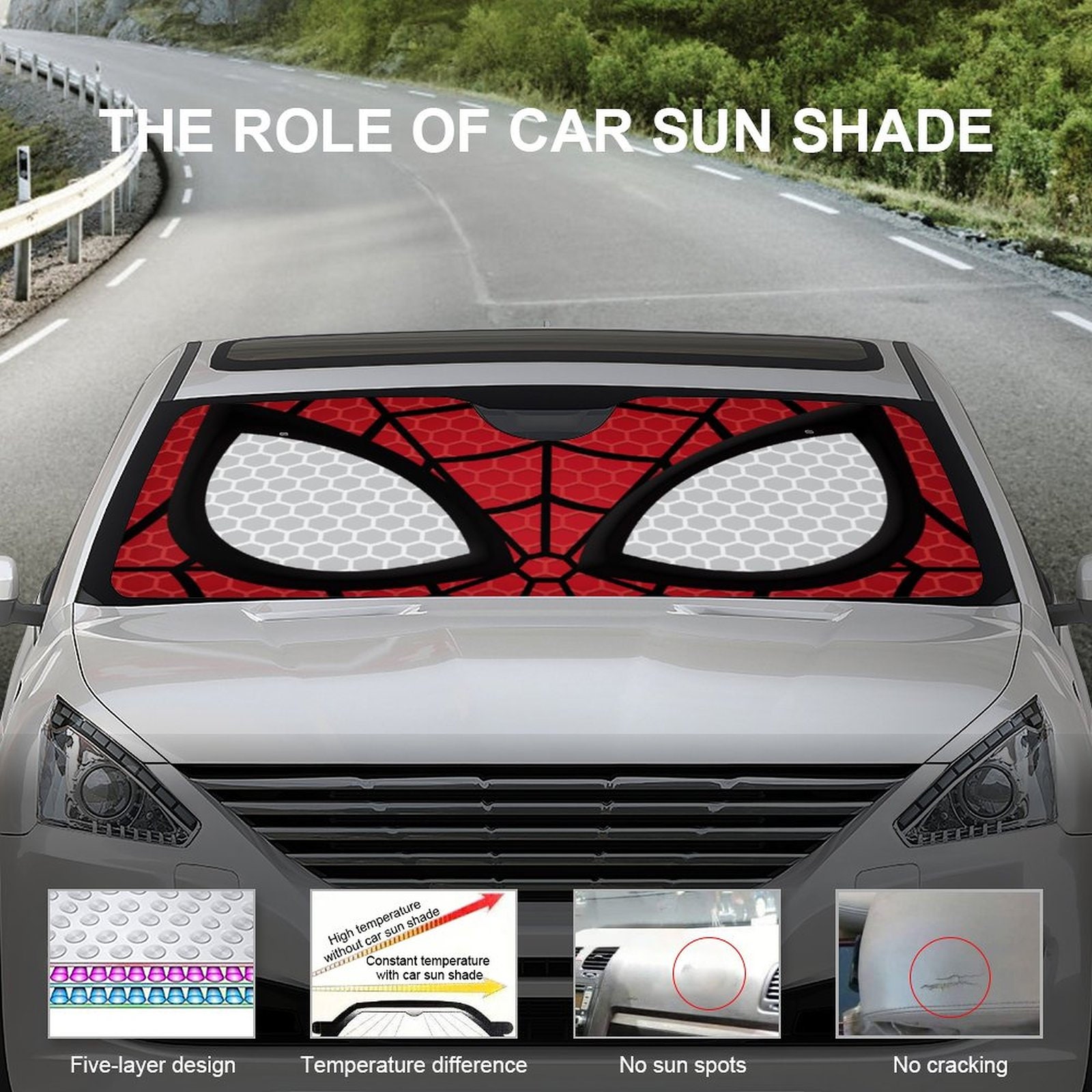 Spider-Man Car Sunshade | Spider-Man Car Windshield Panels