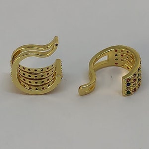 Ear Corrector Gold Quad Clip with Stones image 1