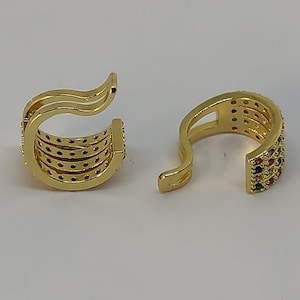 Ear Corrector Gold Quad Clip with Stones image 1