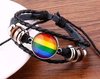 Yewong LGBTQ Gay Lesbian Pride Rainbow Accessory Set Pride Cape Flag Headband Sunglasses Bracelet for Gay Pride Festivals 