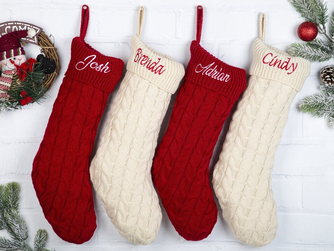 Personalized Family Christmas Stockings Embroidered Christmas Etsy