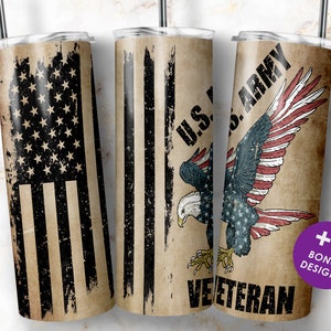 Army veteran Sublimation Tumbler Wrap Designs, 20oz Skinny Tumbler, PNG Digital Download