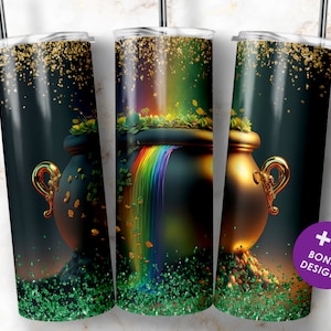 St Patricks Day Tumbler Png, 20oz Skinny Tumbler Sublimation Design, Digital Download