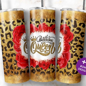 Happy Birthday Queen, 20oz Skinny Tumbler Sublimation Designs for straight and tapered Tumbler Design - PNG Digital Download