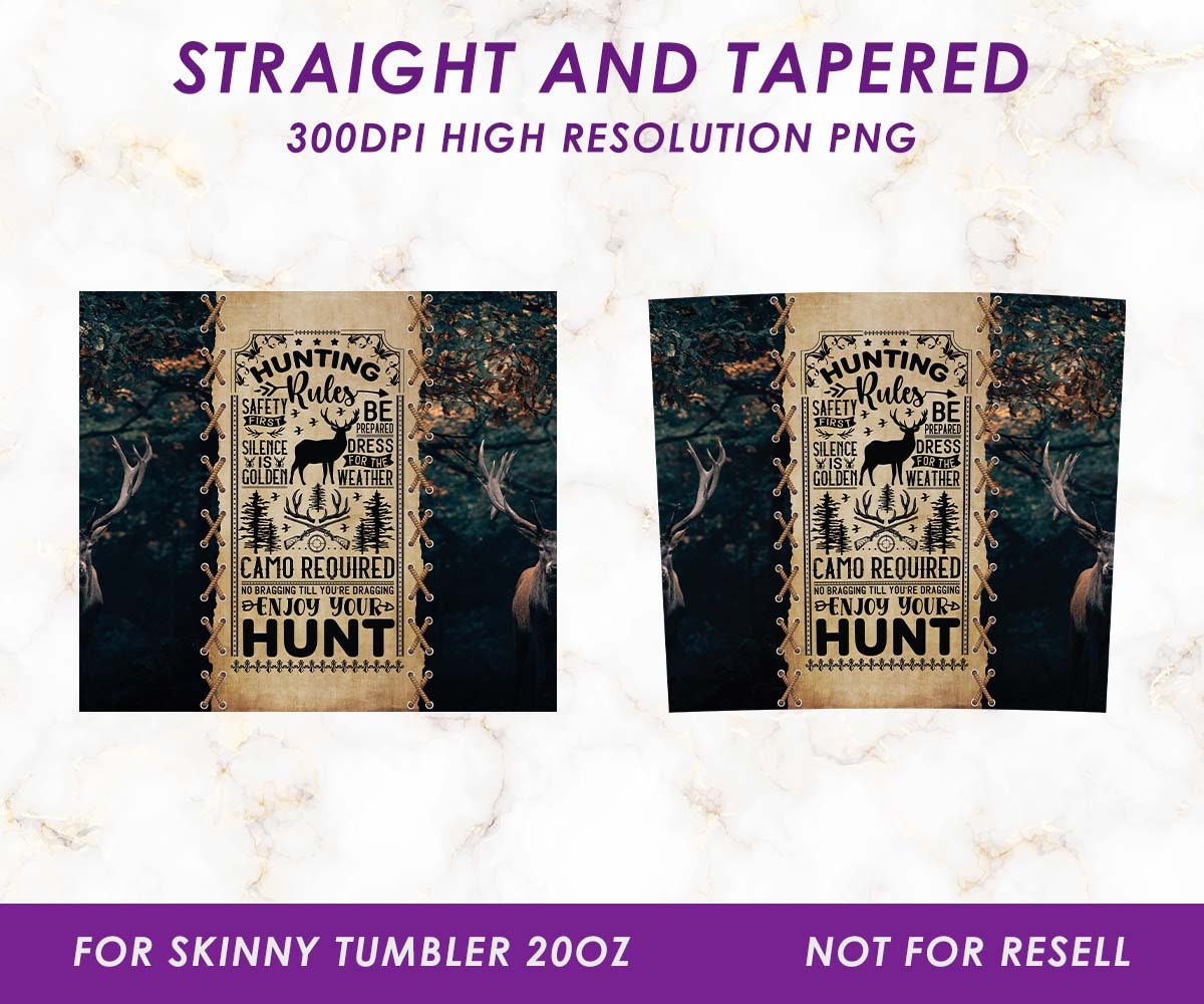 Deer Hunting Tumbler Wrap PNG, 20 Oz Skinny Sublimation Tumbler ...