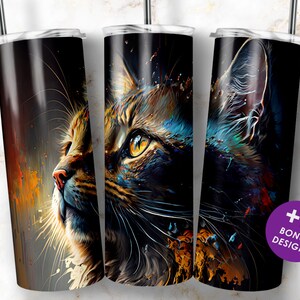 Funny Cat 20 oz Skinny Tumbler Design Sublimation Download,Cat Tumbler Wrap, Straight Tapered Template, Digital Download