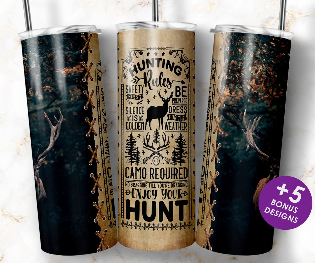 Deer Hunting Tumbler Wrap PNG, 20 Oz Skinny Sublimation Tumbler ...