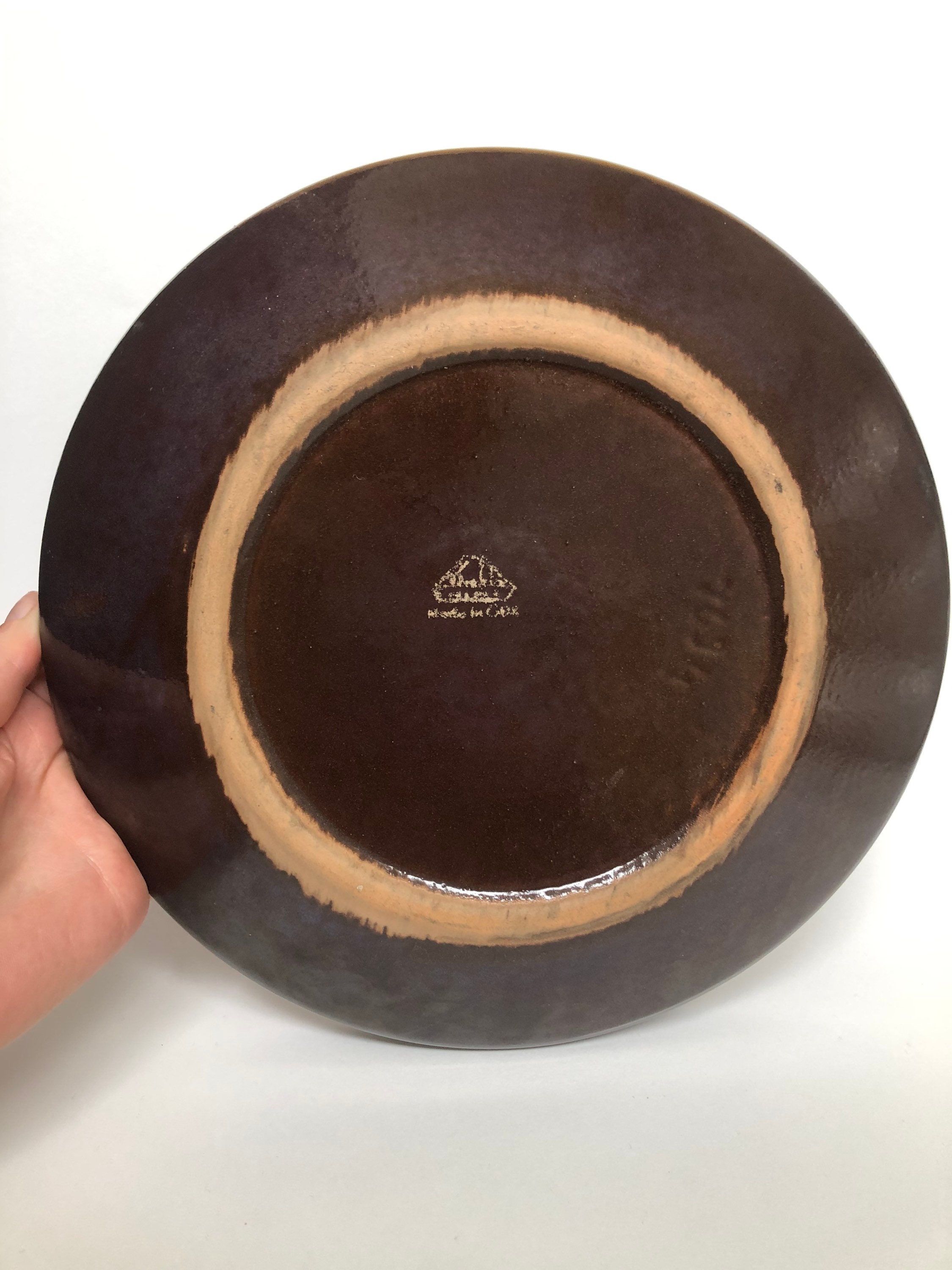 Strehla Fat Lava Bowl- Ceramic Orange Brown- 1960s Handmade