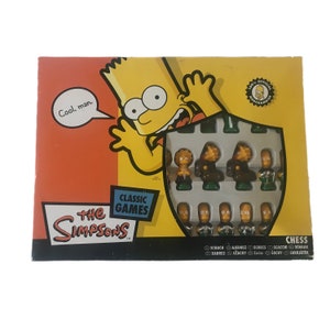 The simpsons chess set - Vintage chess set - 90's chess set - simpsons characters - Bart Simpson - Hoomer Simpson - Unique chess set
