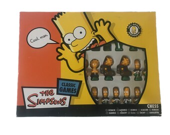 Vintage the Simpsons 3D Chess Set With Folding Board Complete With