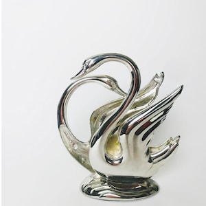 Cisne porta servilletas plateado vintage - Porta documentos - Decoración de mesa - Art déco - Victoriano antiguo - Porta cartas - Sólido