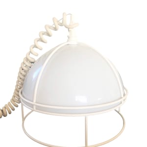 Vintage Hängelampe im skandinavischen Design – Retro-Beleuchtung – 60er-70er Jahre dänisch – weiße Deckenlampe / Mid Century Hängelampe / Space Age Lampe