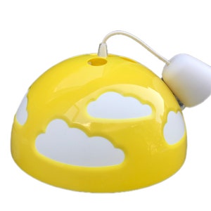 Ikea Skojig hanging lamp from the 90s with clouds yellow - Vintage ikea hanging lamp furniture - Ceiling lamp design - Ceiling lamp yellow