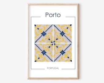 Impressão artística em azulejo de Portugal: Fotografia de viagem ao Porto (Download digital em formato JPEG A5/A4/A3)