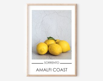 Lemon Amalfi Wall Art Print, Modern Art, Kitchen Wall Print, Home Decor, Gift Ideas, Wall Prints, Wall Art Kitchen, Italy Food Poster