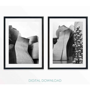 Impressões fotográficas de arquitetura (conjunto de 2) - Arte de parede de edifício moderno (download digital)
