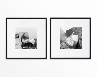 Láminas de arquitectura de Frank Gehry: Cuadrado en blanco y negro (Descarga digital)