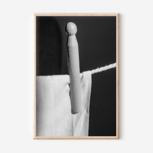 Black and White Laundry Room Art: Hanging Clothes Photo Print (Digital Download)