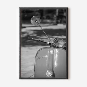 Vespa Poster, Retro Italy Art, Vintage Motorcycle Print, Scooter Photo, Digital Download, Vespa Wall Art, Italy Travel Print, Photography